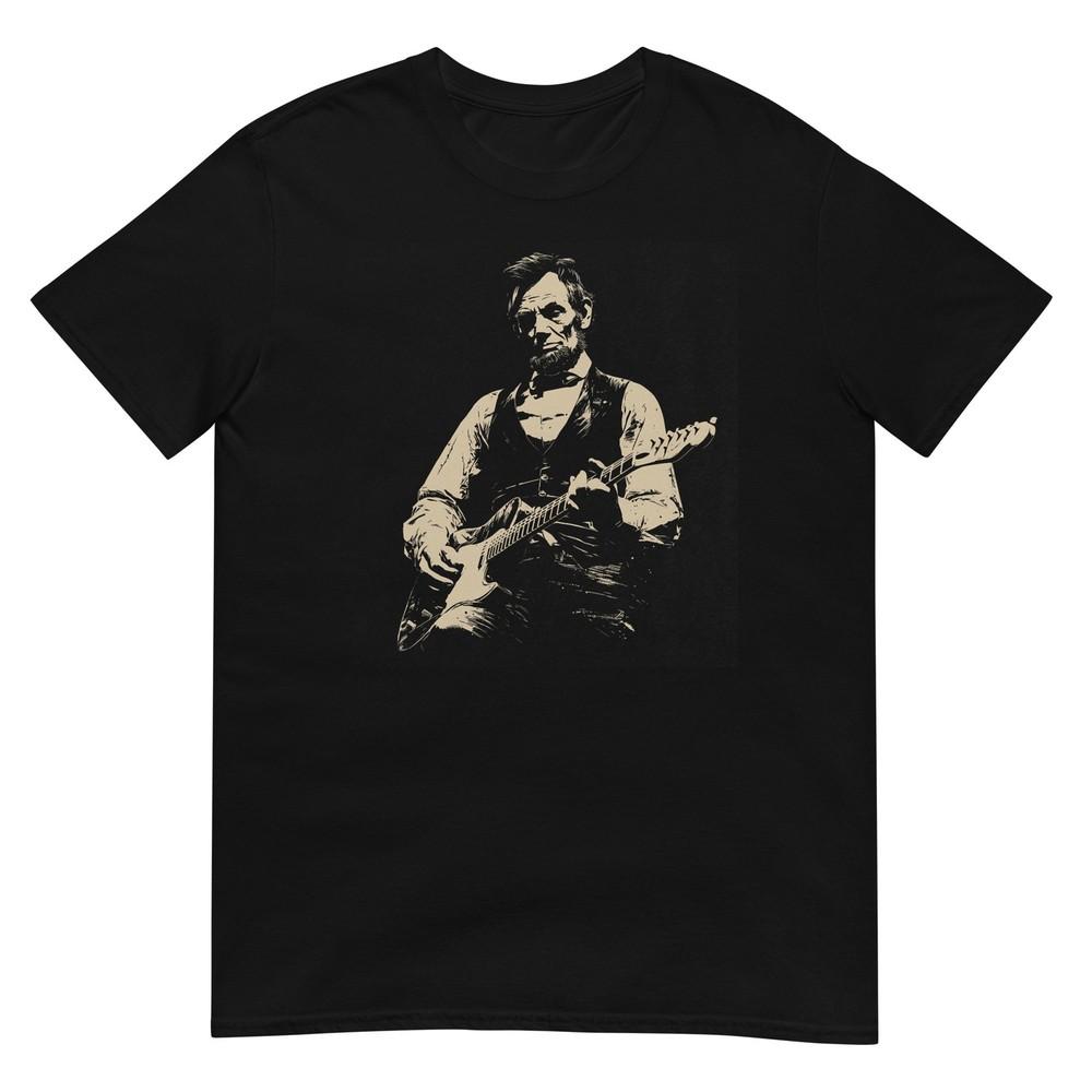 Abraham Lincoln Abe Lincoln Playing Guitar Retro Vintage Tshirt