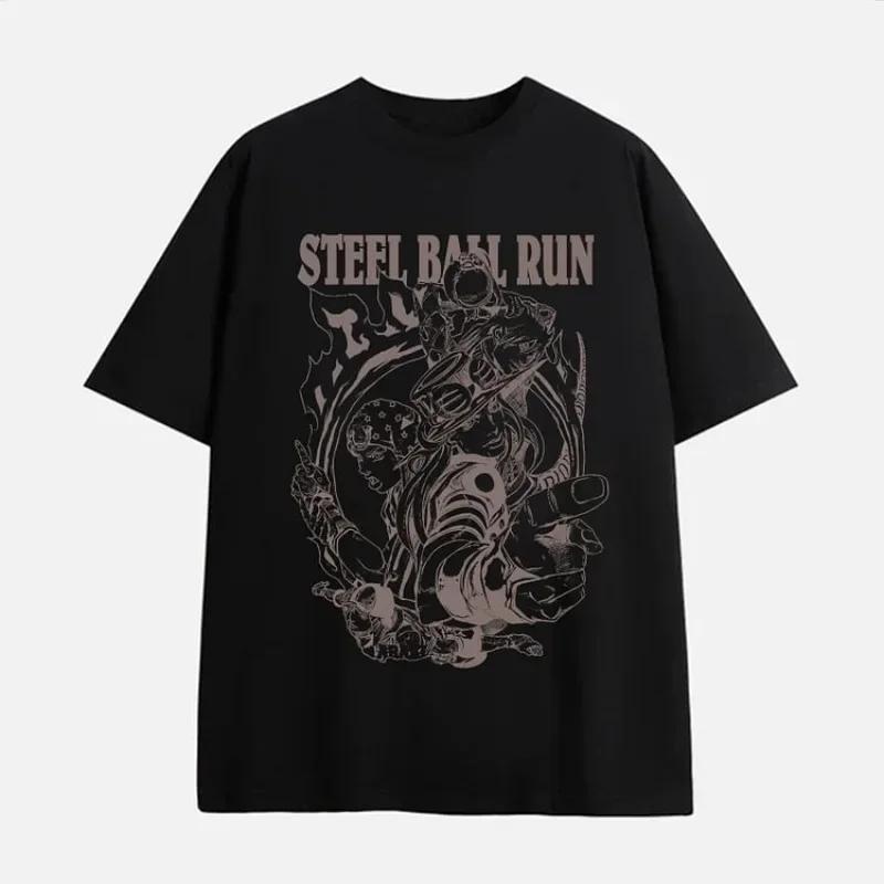 

Casual Steel Ball Running Pattern Short Sleeve T-shirt Women Y2K Summer Retro T-shirt Street Fashion Women s Tops New Y2K Top 3XL