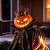 Festive Landscape Ornaments Solar Halloween Pumpkin Garden Light, Outdoor Yard Stake Decoration with Holiday Path Lighting Flowing LED Effect for Lawn