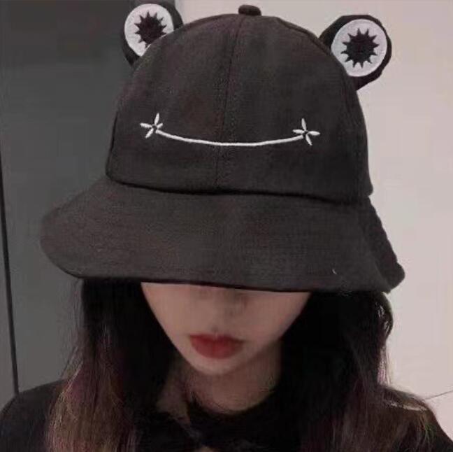 2024031113 Green Frog Bucket Hat Cotton Adult Children