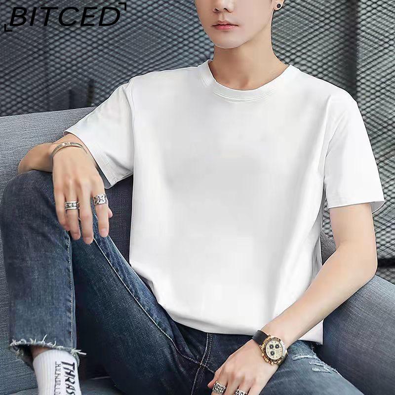 BITCED Cotton Short Sleeve T-shirt Men's Fashion Loose Half Sleeve Shirt Printed Compassionate Shirt
