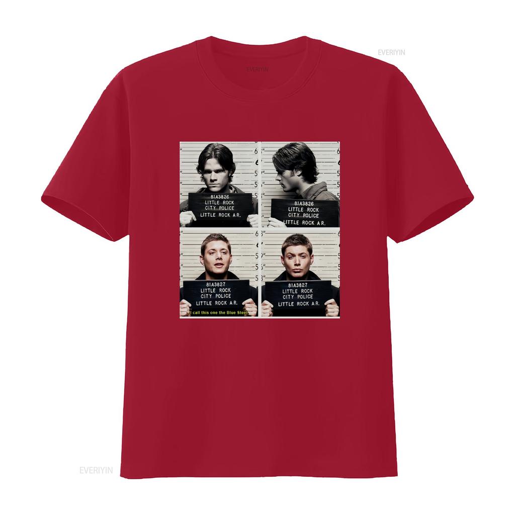 Supernatural mugshot T Shirt All Size Black vintage Washed Comfortable Breathable Stretched fashion designer clothes graphic