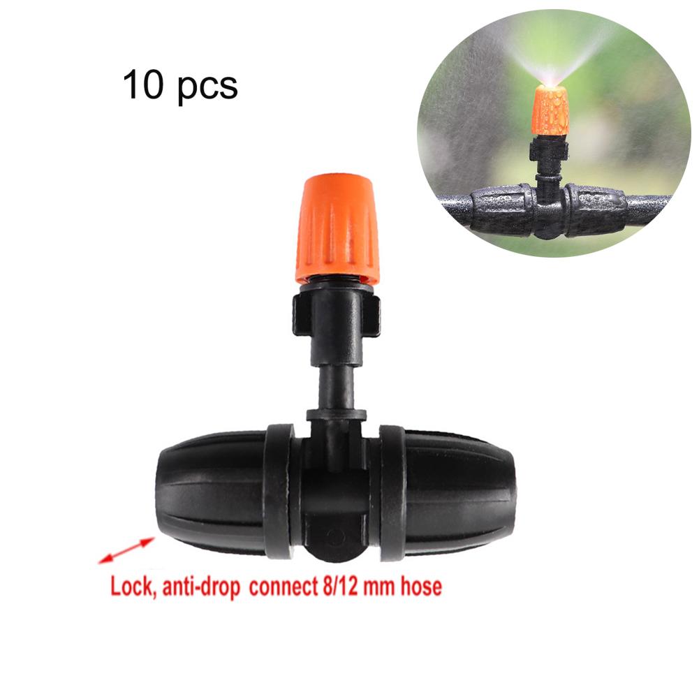 10pcs Atomizing Nozzle Drippers, Adjustable Garden Irrigation Nozzle, Micro Auto  Irrigation System Garden/Roof Cooling Nozzle