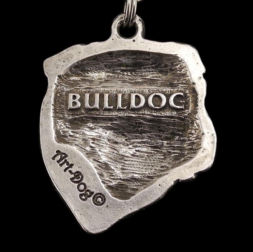 Bulldog, English Bulldog, British Bulldog II - Dog necklace in gift box, silver-plated locket for dog fan, striking pendant by Art-Dog brand