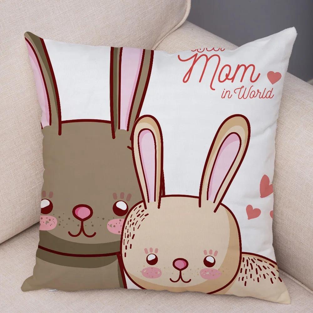 Cartoon Fox Rabbit Print Pillowcase Car Ornaments Office Living Room Home Pillowcase