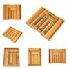 Bamboo Utensil Drawer Organizer Expandable Grooved Cutlery Tray Cabinet Drawers Dividers  Kitchen