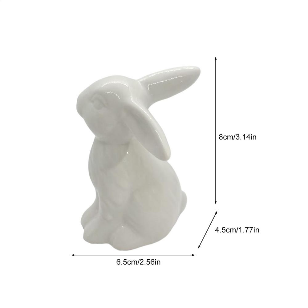 Пасхальный Кролик Украшение Милая Миниатюрная Фигурка Кролика Фигурка Животного Поделка Кролик Керамическая Статуэтка Фигурка Кролика Настольное Украшение