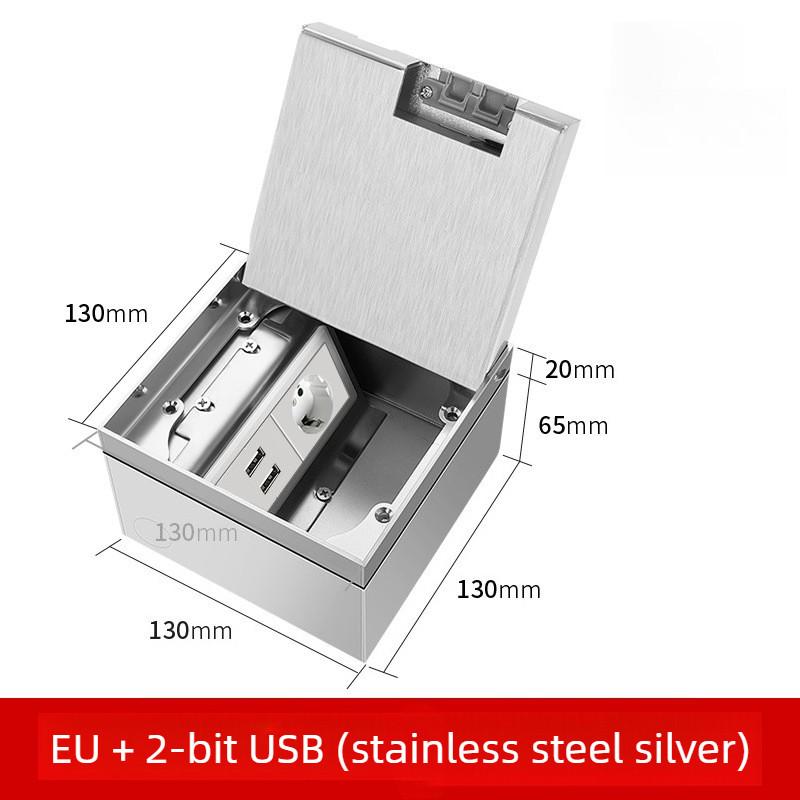 Stainless Steel Embedded Ground Socket Invisible Flat Style Floor Socket Universal Hidden Ground Socket Box