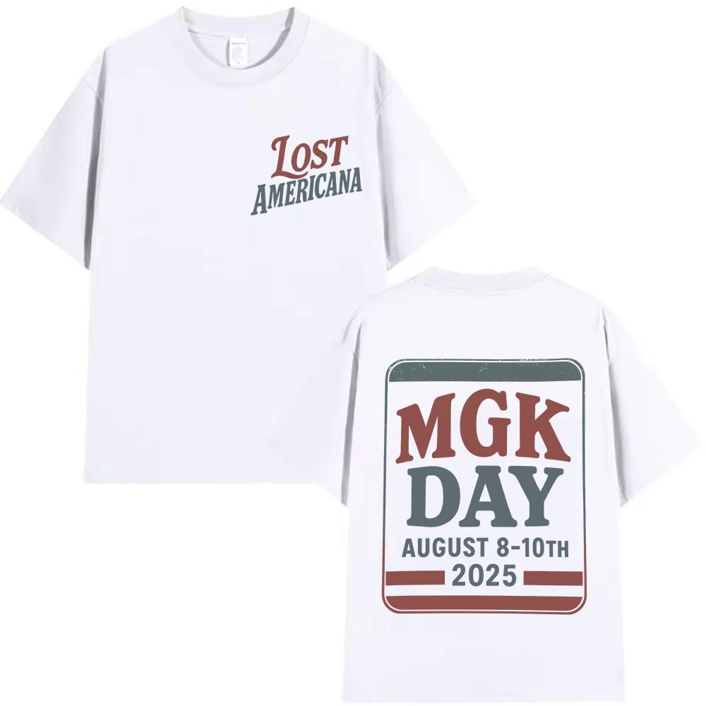 MGK Day Lost Americana 2026 Printed MenWomen Highquality Cotton Tshirt Vintage Harajuku Springsummer Shortsleeved Top