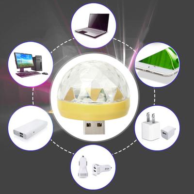 Portable Mini USB Disco Light High Brightness Compact Size Plug-and-Play RGB LED Party Light USB Disco Lamp Decoration
