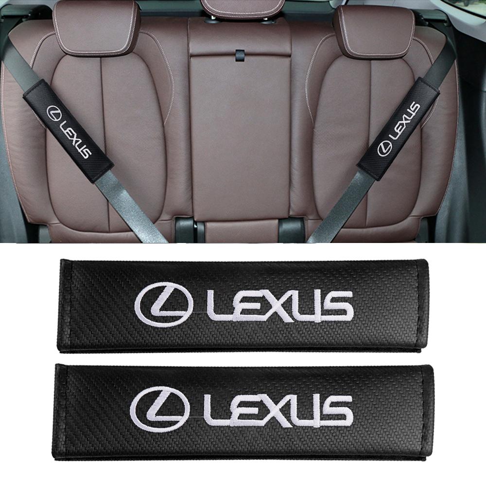 Interior Stickers 1/2Pcs Carbon Fiber Car Seat Belt Cover Shoulder Protect Case Interior Accessories For Lexus LS LC IS350 ES300