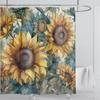 Sunflower Flower Shower Curtain Waterproof Shower Curtain Polyester Fabric 3D Printed Curtain Bathroom Decoration With Hooks