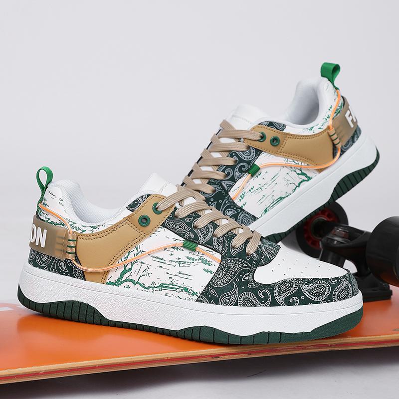 Herren Casual Skateboardschuhe Bedruckte Laufschuhe Joggingsneaker Schuhe für Studenten Übergröße