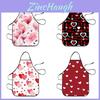 Love Heart Pattern Waterproof Sleeveless Apron For Outdoor Grilling Cooking Gift For Men And Women