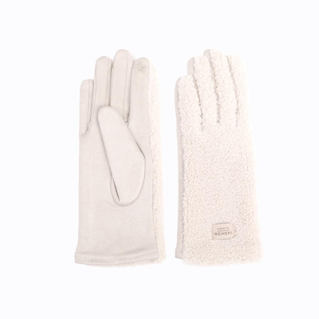 Deer Skin Lamb Wool Warm Gloves For Men And Women Cycling Skiing Gloves With Thick Velvet Gloves