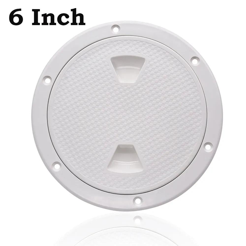 4" 6" 8" Deck Cover Round Hatch Cover Non Slip Screw Out Deck Plate Black White Marine Accessories for Marine Boat RV Yacht