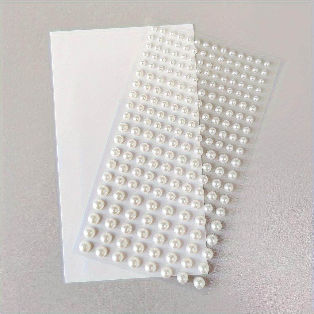 White ABS Plastic Pearl Stickers Versatile Craft Beads for Phone Cases, Albums, Water Bottles & Gift Decorations