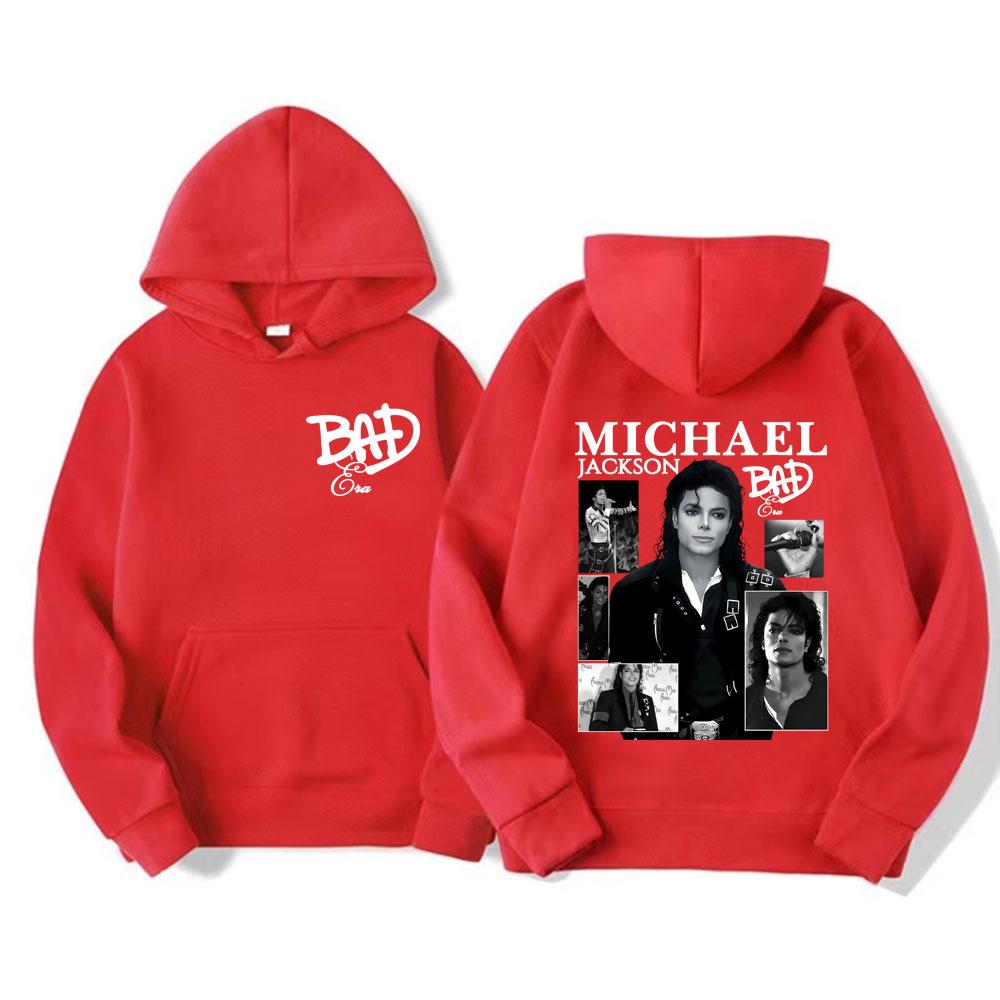 King of Pop Michael Jackson Bad Era Album Graphic Hoodies Men Women Vintage Hot Sale Hoodie Oversized Sweatshirts