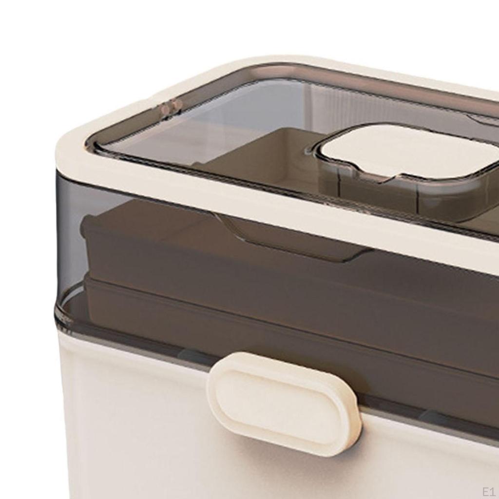 Medicine Box Clear Storage Container Lidded Large Capacity Art Crafts Case Sewing Supplies