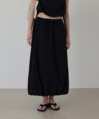 Kwinseulaebis Balloon String Set-Up Cooling Banding Long Skirt_Black_2Colors