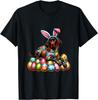 German Shorthaired Pointer Easter Bunny Shirt Men Casual Cotton Graphic Print Short Sleeve Tee