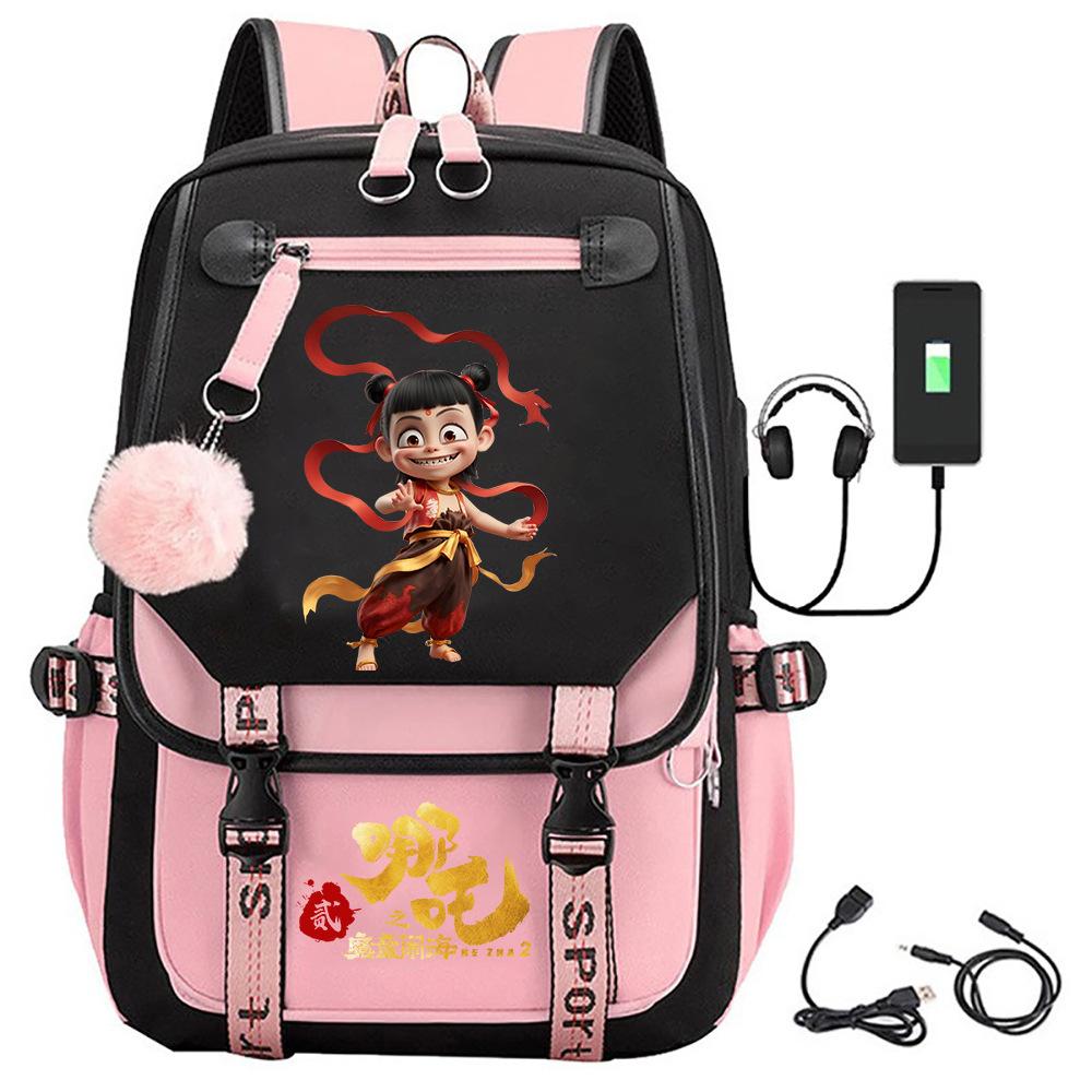 New Nezha's Devil's Child Noisy Sea Animation Large Capacity Backpack Travel Bag Computer Bag Student Leisure Backpack School Bag