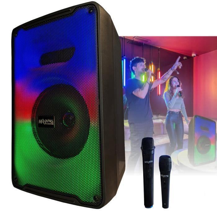 Enceinte Autonome sur Batterie Karaoke 500W MS-KARA-MOOV500 USB Bluetooth - 2 Micros - Karaoke - Enfant
