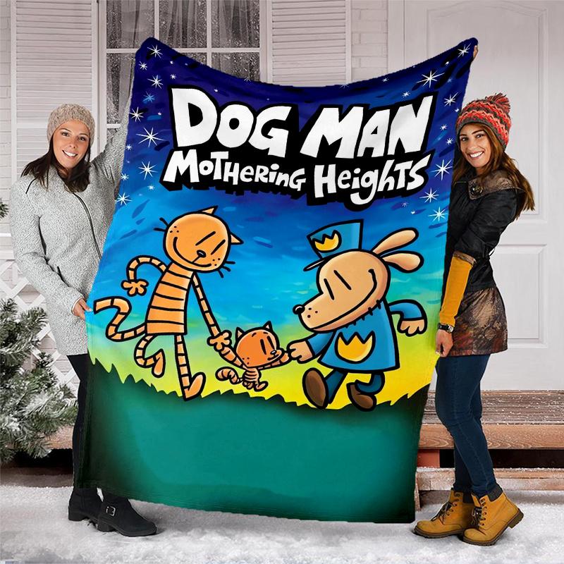 Dog Man Theme Printed Blanket - Perfect for Couch, Bed, Travel & Outdoor Use | Machine Washable, Cozy & Durable.