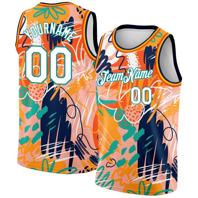 Colorful Leaf Geometry Basketball Pattern Tank Tops For Men Customized Name Numbers 3D Print Tees Summer Sports O-Neck Vest Tops