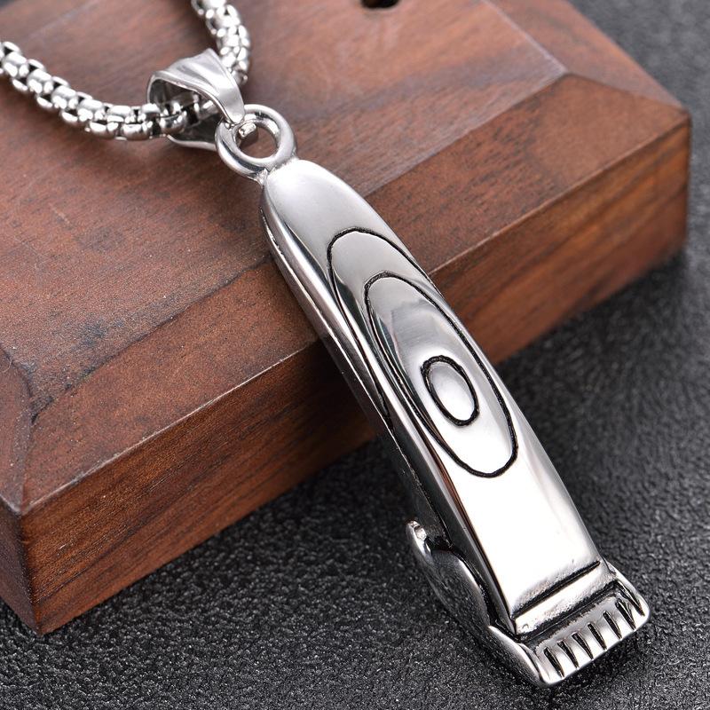 Schmuck Friseur Trendiger Rasiermesser Anhänger Herren Halskette Guss Zubehör