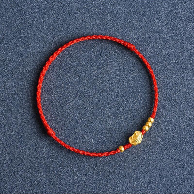 Chinese Style Lucky Bracelet For Women Men  Handmade Braided Peace Lock Adjustable Bracelet Jewelry Accessories Gifts