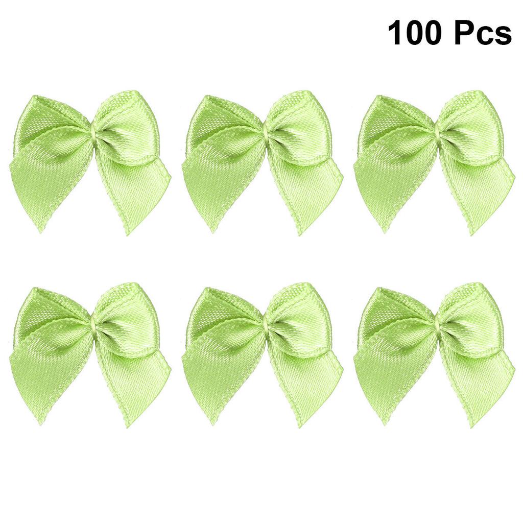 100Pcs Adorable Satin Ribbon Bows Flowers Handmade Hair Bows Accessories for Birthday Christmas Gift Craft Wedding Decor Pink