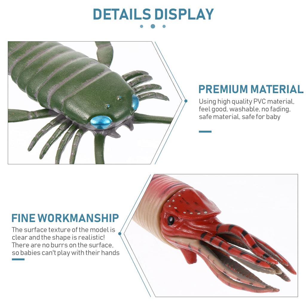 FRCOLOR Meeresbewohner Figuren, 20cm, Meerestier Modell Spielzeug, Lernspielzeug, Realistische Tierfiguren Inklusive Tiefseefische und Garnelen,