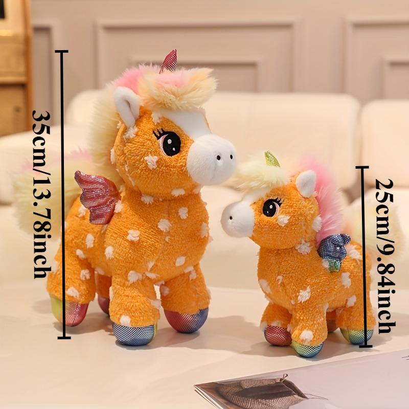 Stuffed Horse Animal Colorful Horse Plush Toy Soft Rainbow Pony Unicorn Pillow Toys for Kids Animal Doll Birthday Gift for Girls