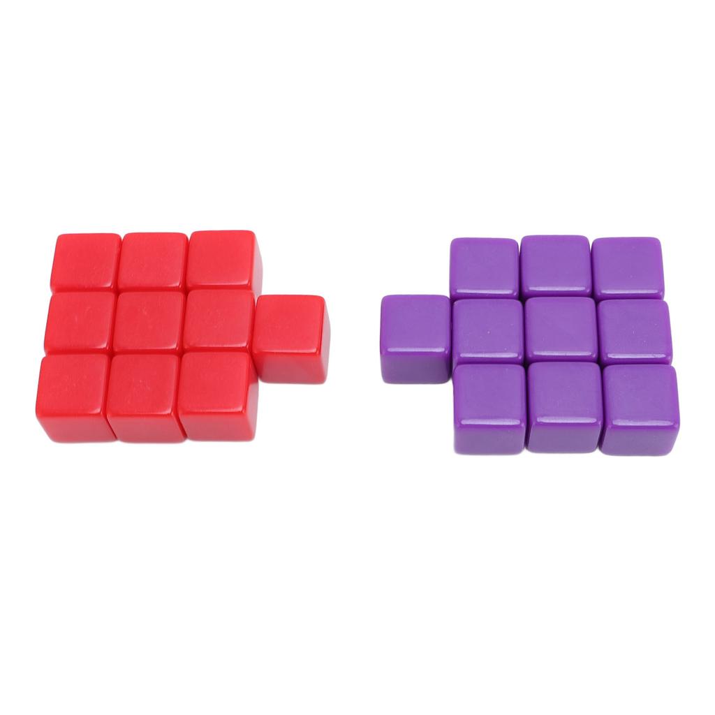 20PCS 16mm Blank Dice Set Plastic Multicolor DIY Cubes Six Sided Dices with Storage Bag for Board Ga