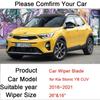 Car Wiper Blades for Kia Stonic YB CUV 2016 ~  Front Windshield Snow Scraping Frameless Silent Rubber Accessories Sticker
