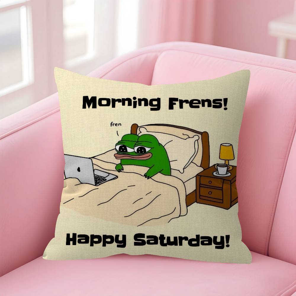 Funny PPepe The Frog Personalized Pillow Cover Kids Bedroom Wild Party Decor Pillowcase kid Birthday shower Gift