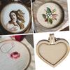 5/10PCS 1.57in Embroidery Hoop Wooden Ring Mixed Heart Shape Pendant Cross Stitch Frame Kit For Jewelry Keyring Crafts Sewing Ac