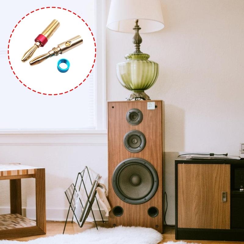 Gold Plated Banana Plugs Banana Plug Video Speaker Adapter Sound Installation for Speaker Wire Amplifiers Connection