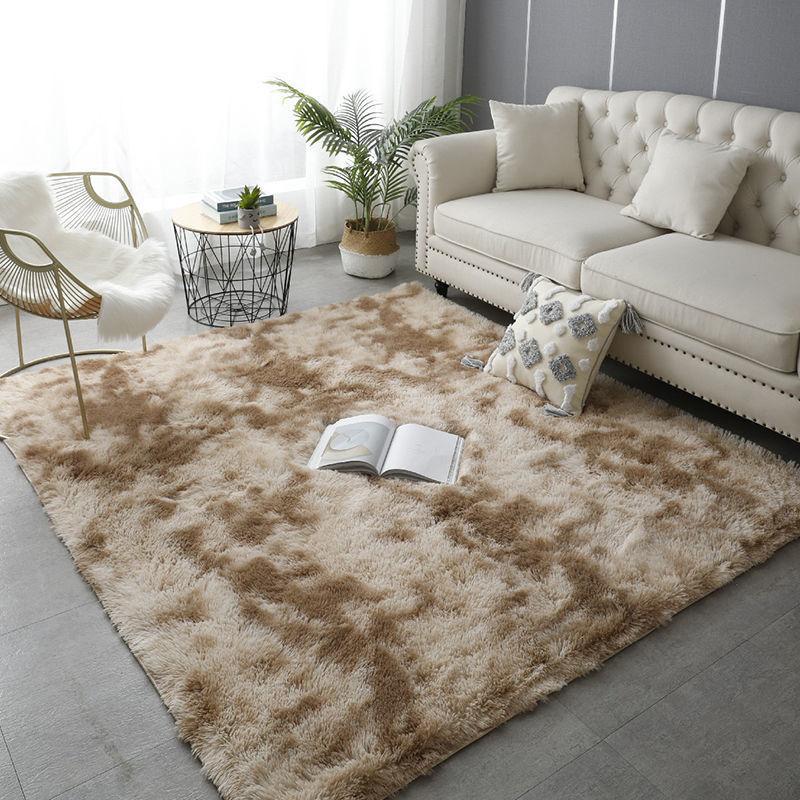 Nordic Ins Wind Tie-dye Gradual Change Silk Plush PV Plush Living Room Coffee Table Mattress Bedside Bedroom Dining Room Carpet