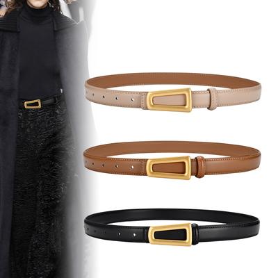 Belt Ladies Leather Belt Girls Retro Cowhide Lazy Belt Women'S Decorative Outer