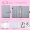 A6 Zipper Pouch Notebook: PU Leather Macaron Loose-Leaf Journal