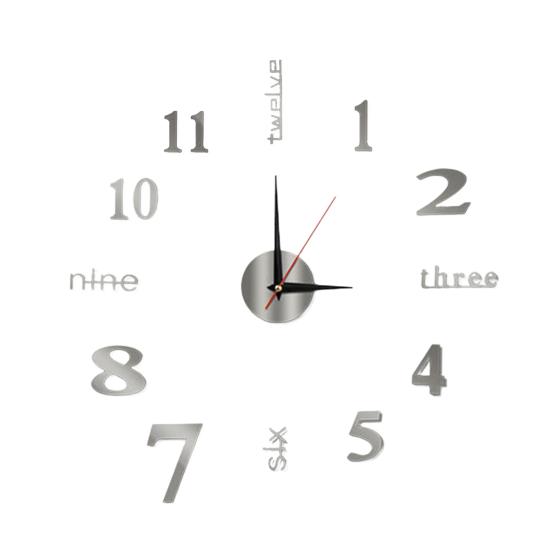 Modern Nordic Wall Clock Battery Powered Quiet Non-ticking Arabic Numerals Clock 3D Effect DIY Wall Clock for Living Room