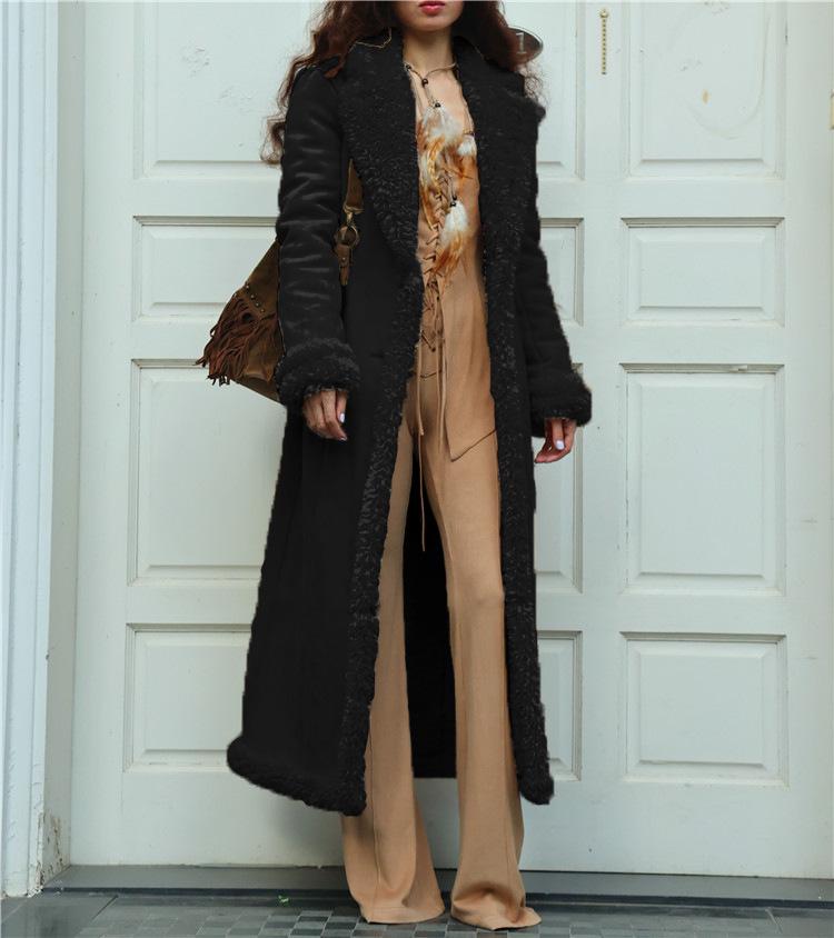 Eleganter, dicker Damenmantel in Unifarbe – extra lang und warm für Herbst/Winter