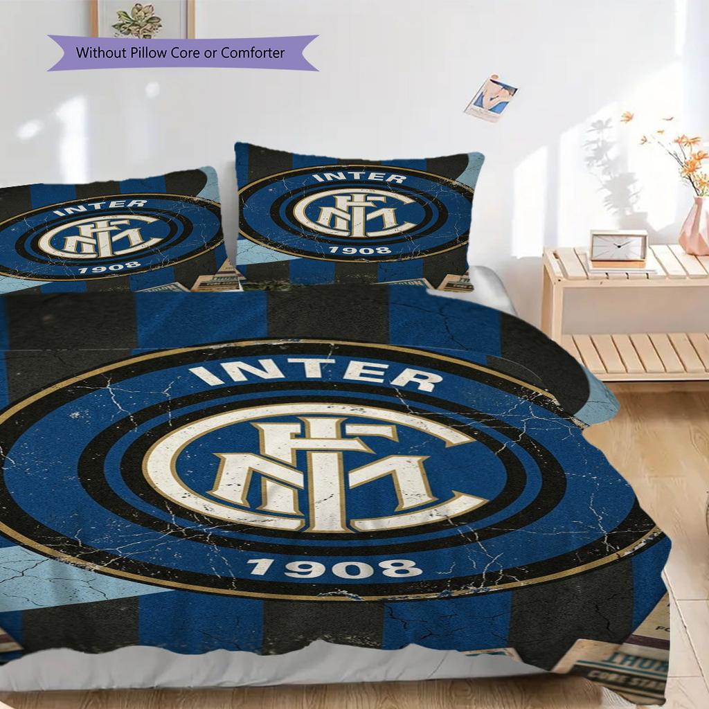 Inter Milan Legacy: Passion Bedding (1 * duvet cover + 2 * pillowcase, without core) Soft and comfortable Bedding set Duvet cover and pillowcase
