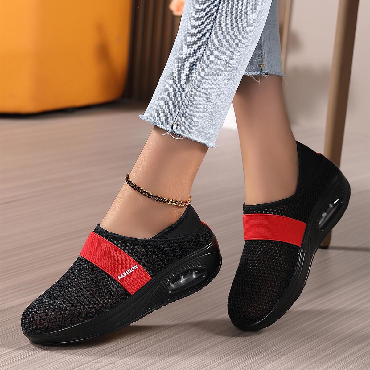 

Новая верхняя одежда сетчатые повседневные туфли, дышащие ленивые туфли с закрытой пяткой, одинарные туфли из летящей вязки большого размера 42