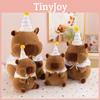 Birthday Hat Capybara Plush Toy Cute Stuffed Doll Cartoon Decoration Gift Kids