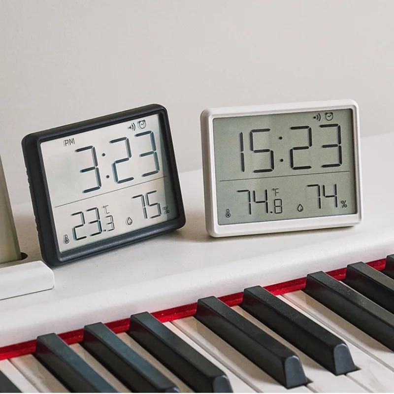 LCD Digital Wall Clock Large Screen Display Multi-Function Magnetic Design Thermometer Humidity Monitor Home and Decoration Led