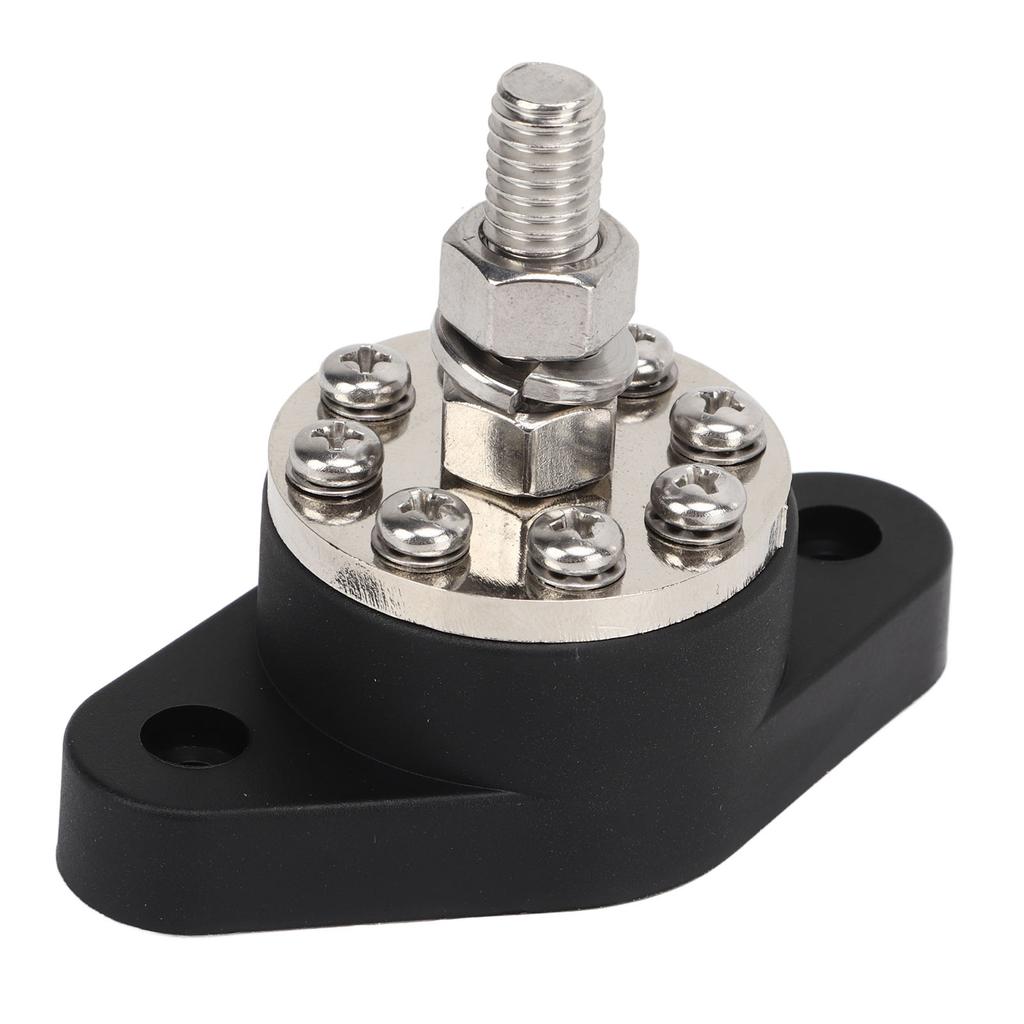 Distribution Stud Junction Post Black 3 8in 300A with Transparent Cover For Motor ATV Ship Electrical Equipment