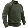 Men's Fleece Stand Collar Loose Fit Quarter Zip Pullover Sweatshirt, Solid Color Tactical Outdoor Warm Tops